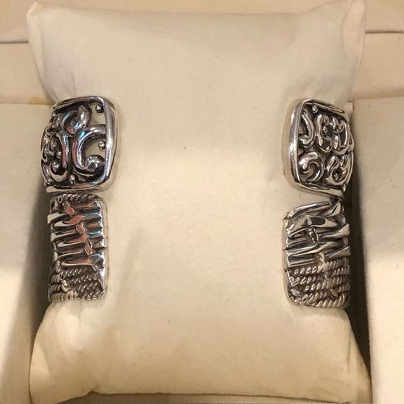 Barse Sterling Silver Scroll Cuff & Vintage Sterling Silver Modern Style Cuff - Picture 11 of 16
